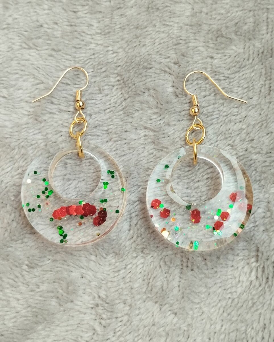 Boucle d'oreille en résine