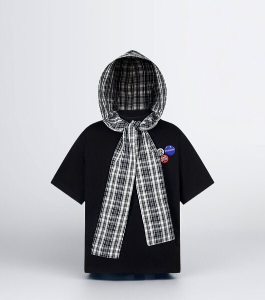 Plaid Hooded T-Shirt