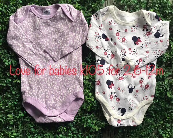 Set of bodysuits lilac, bodysuit with Mickey Mouse print 2, 6-12m