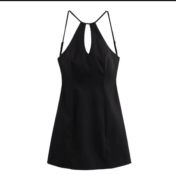 Black colour sleeveless summer mini dress
