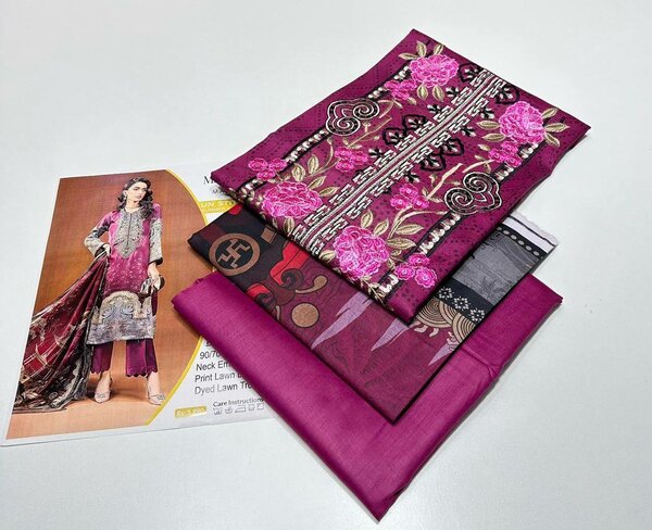 Three piece lawn,lawn suit unstitched lawn suit