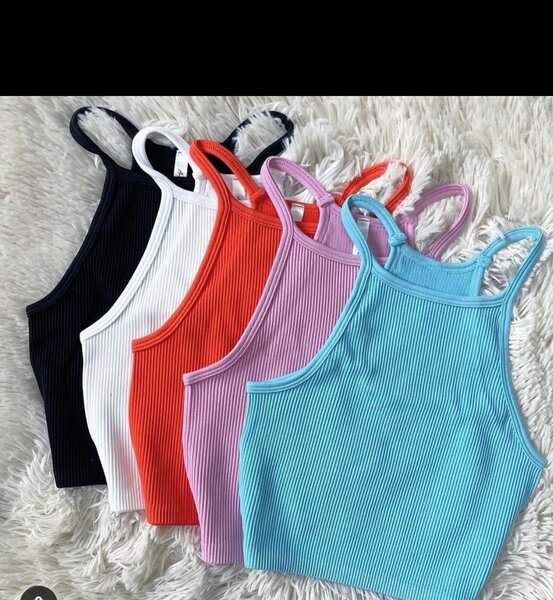 Débardeurs côtelés multicolores