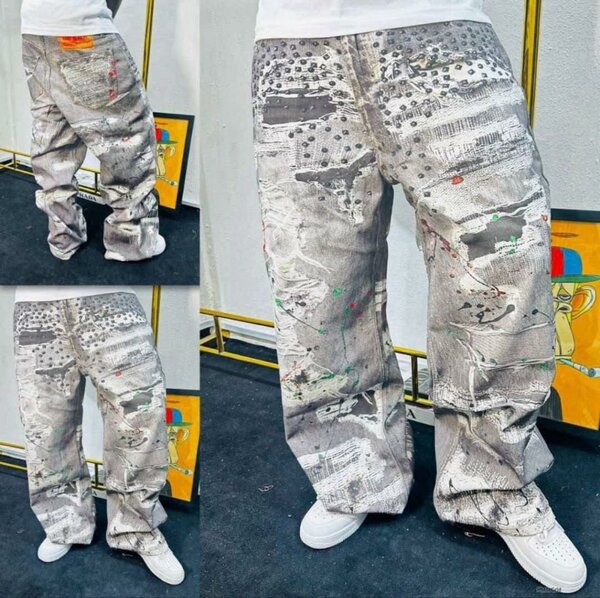 Jeans à imprimé floral tendance