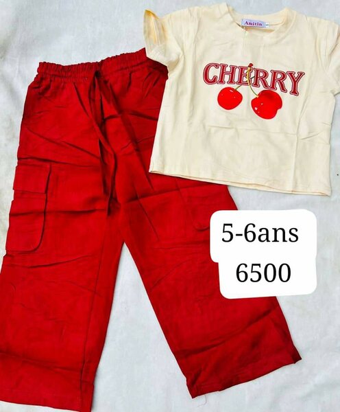 Tenue Enfant Cherry Rouge 5-6ans