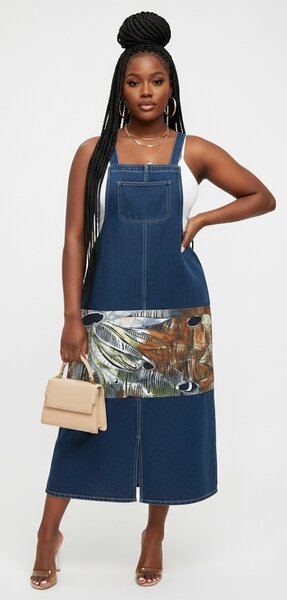 Robe salopette en jean chic