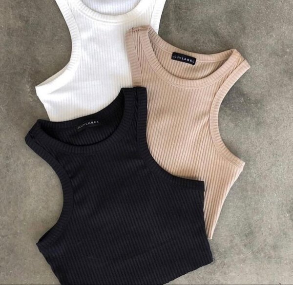 Débardeurs côtelés multicolores