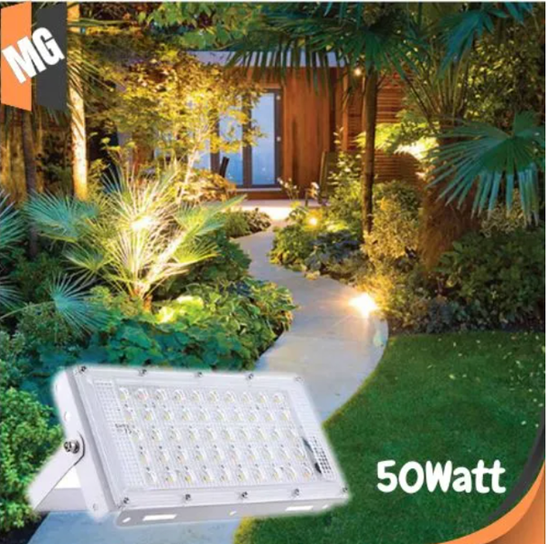 CAST LIGHT Metal 50 Watt 220-240V Waterproof Landscape IP65 Flood Light Outdoor Lamp (White)