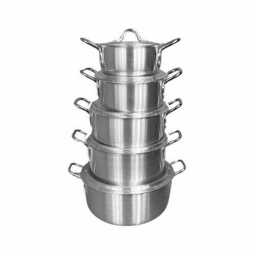 5 Pieces Aluminum Cooking Set - Silver
