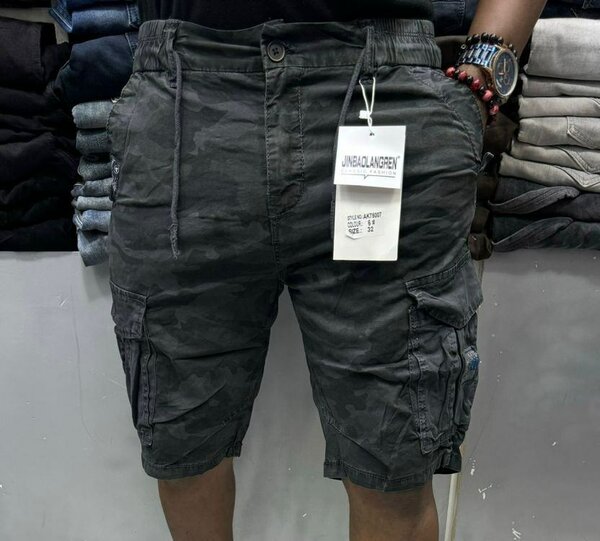 Short cargo gris homme