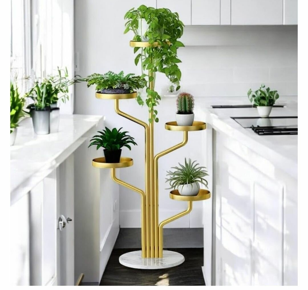 CORNER PLANT STAND LIVING ROOM WROUGHT IRON FLOWER STAND (W2