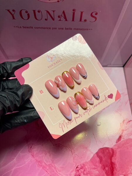 Ongles Artificiels Rosés Glamour