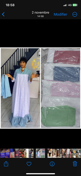 Robe longue en coton décontractée