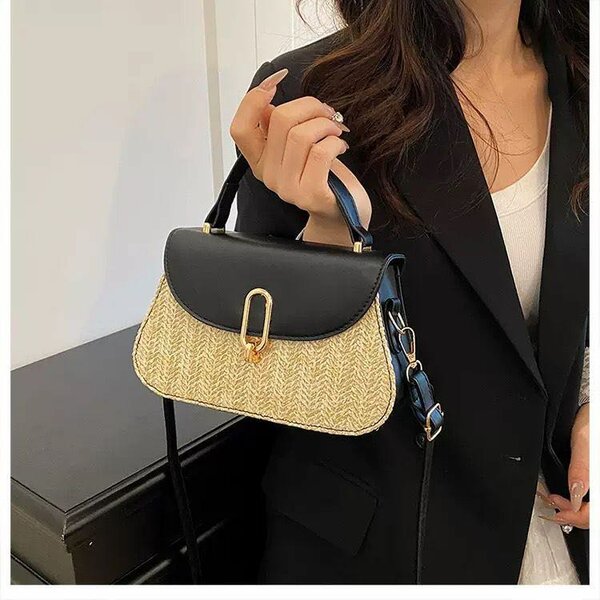 Sac à main en paille chic