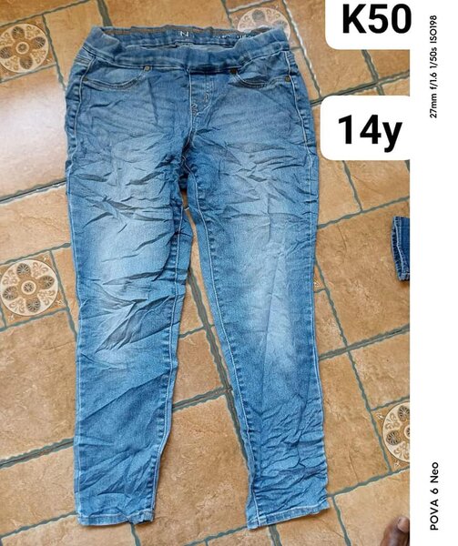 jeans for a teenager with an elastic band