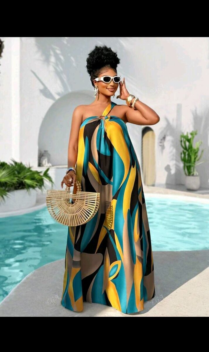 Robe Évasée Graphique Femme