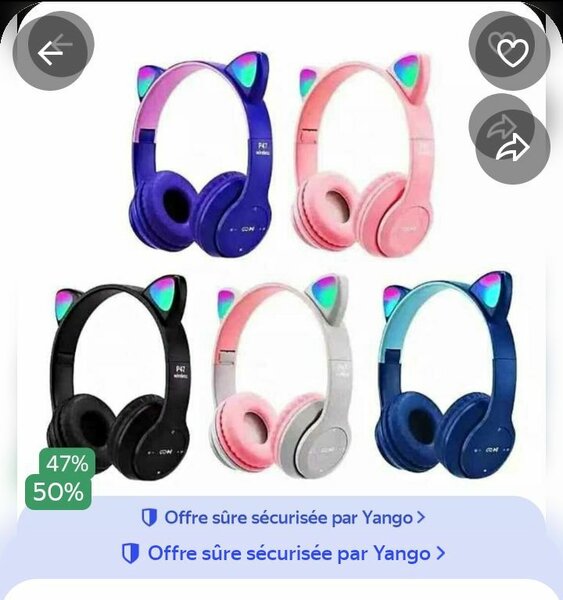 Casque Audio Oreilles de Chat LED