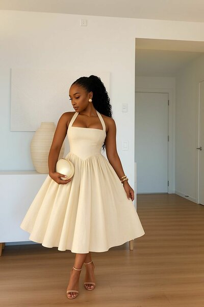 Robe élégante évasée femme