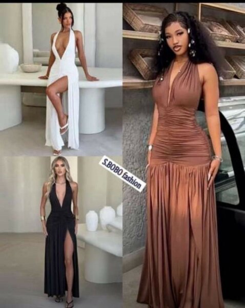 Robe avec fente devant