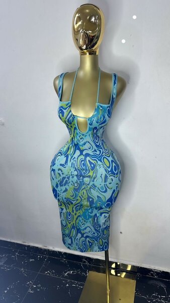 Robe Midi Imprimé Marbré