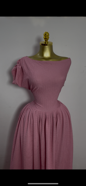 Robe longue élégante rose