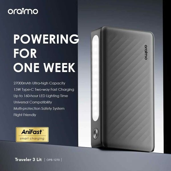 ORAIMO TRAVELER 3 LIT 27, 000MAH 15W Power Bank