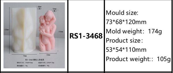 Man and woman hugging candle mould