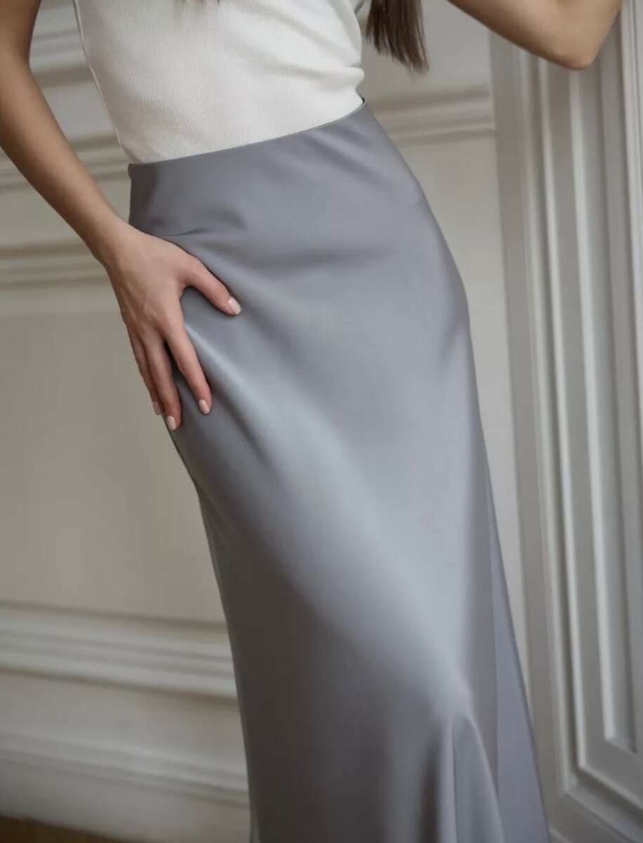 Атласная юбка макси