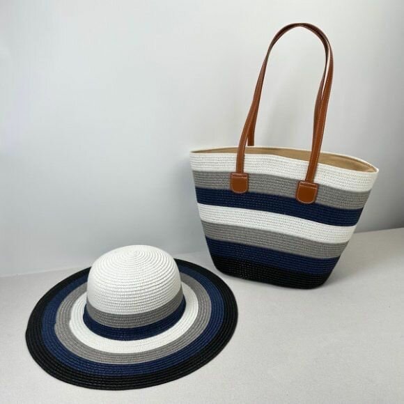 Sac et Chapeau Plage Rayés