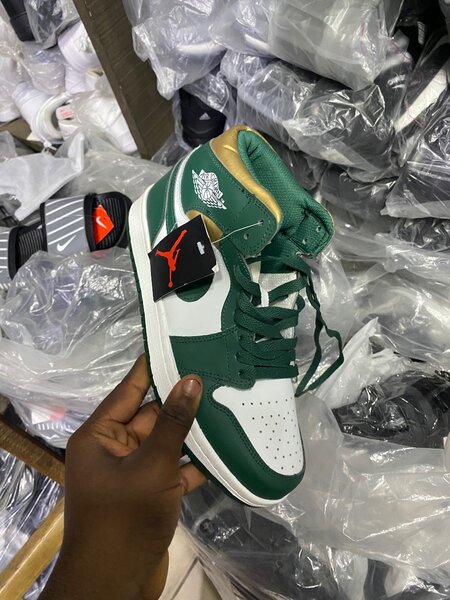 Baskets montantes vertes homme