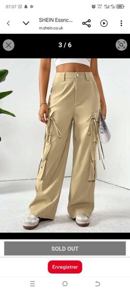Pantalons cargo beige femme