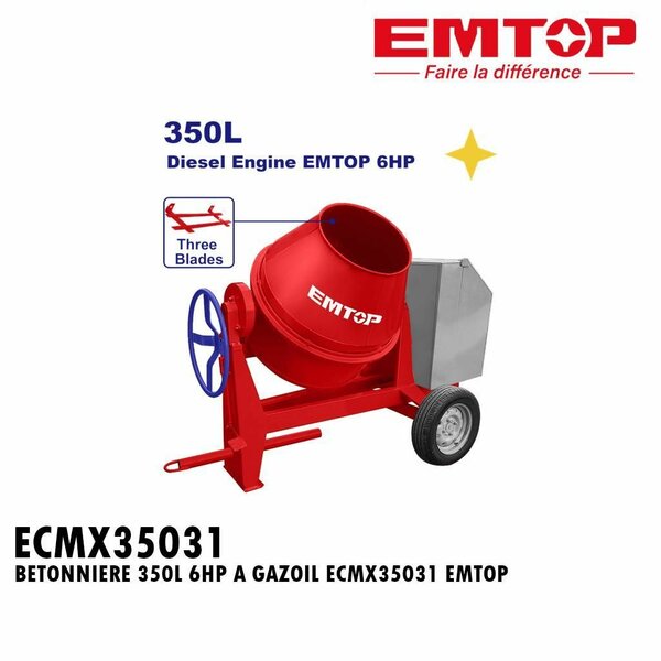 Bétonnière EMPTOP 350L 9HP