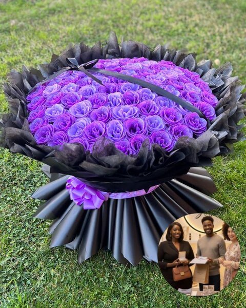 Bouquet avec roses éternelles