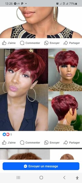 Perruque courte chic pour femme