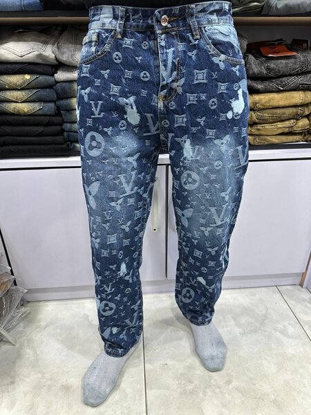 Jeans en denim imprimé tendance