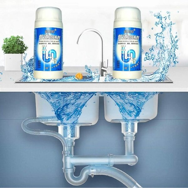 2x Drain Clog Remover Sink Drain Cleaner Pipe Dredge Powder Kitchen Toilet Pipeline Cleaning
