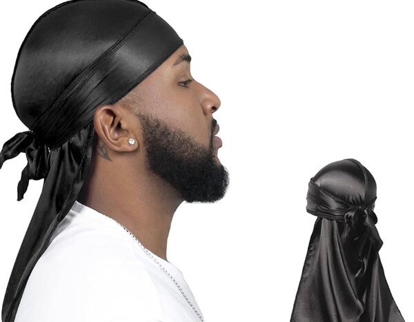 Durag en satin noir