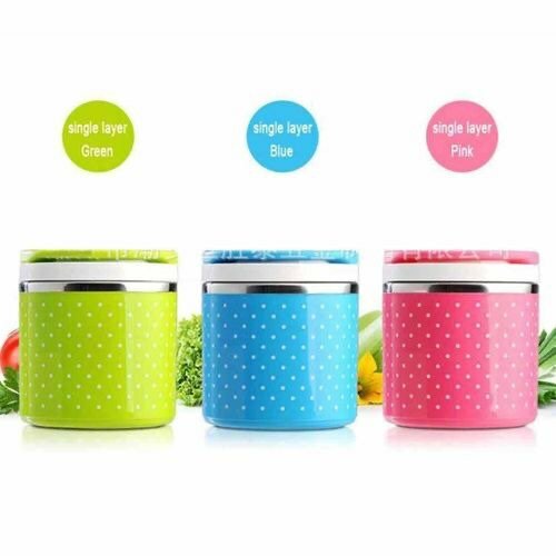 Single Layer Insulated Food Flask Food Warmer - Silver