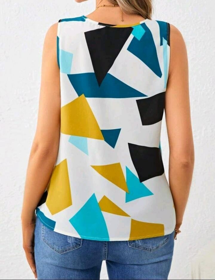 Top sans manches géométrique