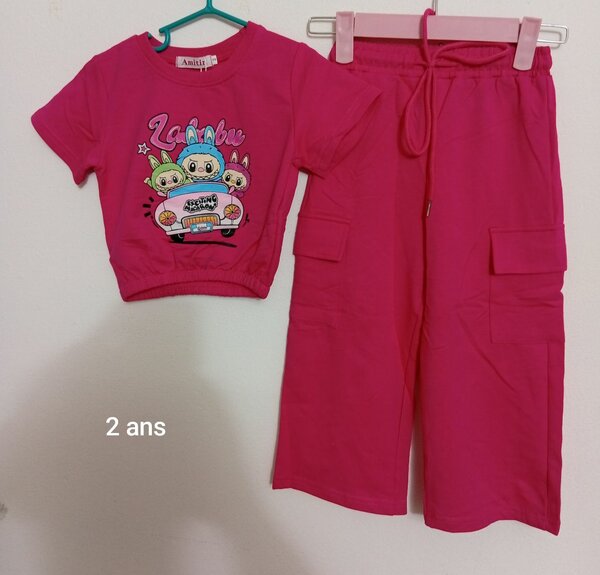 Ensemble Fille Cartoon Rose