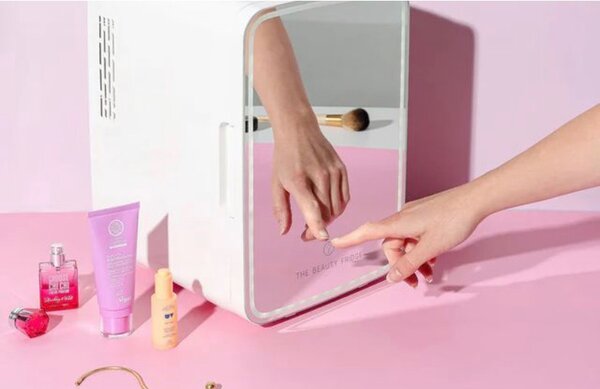 Beauty fridge with mirror and LED