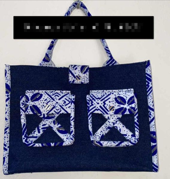 Sac à bandoulière imprimé patchwork avec poches