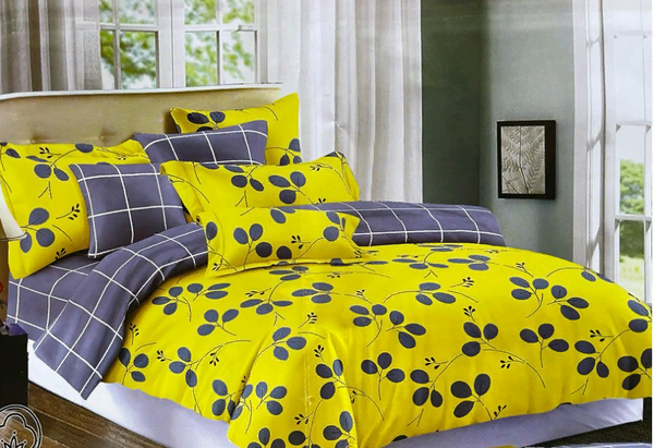 Linge de lit gris-jaune