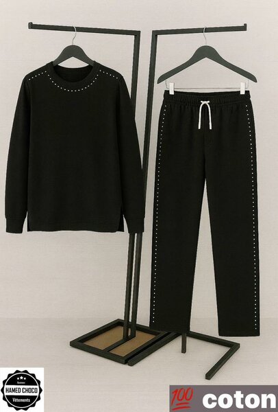 Ensemble détente noir coton