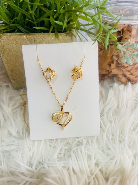 Love necklace and earrings