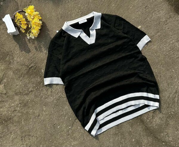 Polo décontracté noir et blanc