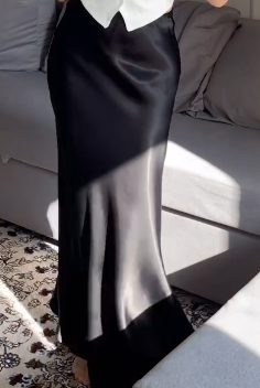 Атласная черная юбка в шикарном качестве из Турции, С М Л .