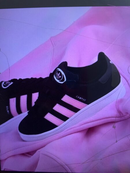 Baskets Campus Noires et Roses