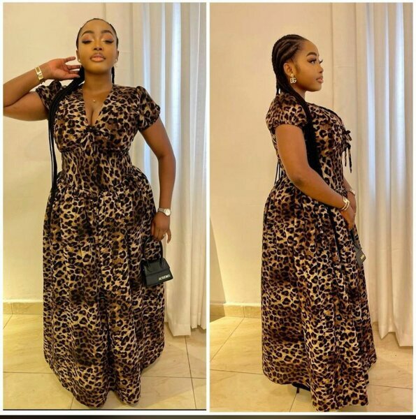 Robe longue imprimé léopard