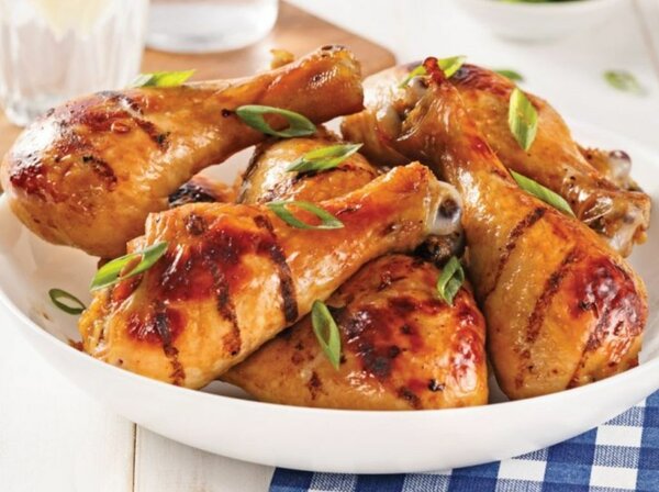 Poulet, poisson, grillé