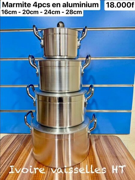 Ensemble de marmites aluminium 4pcs
